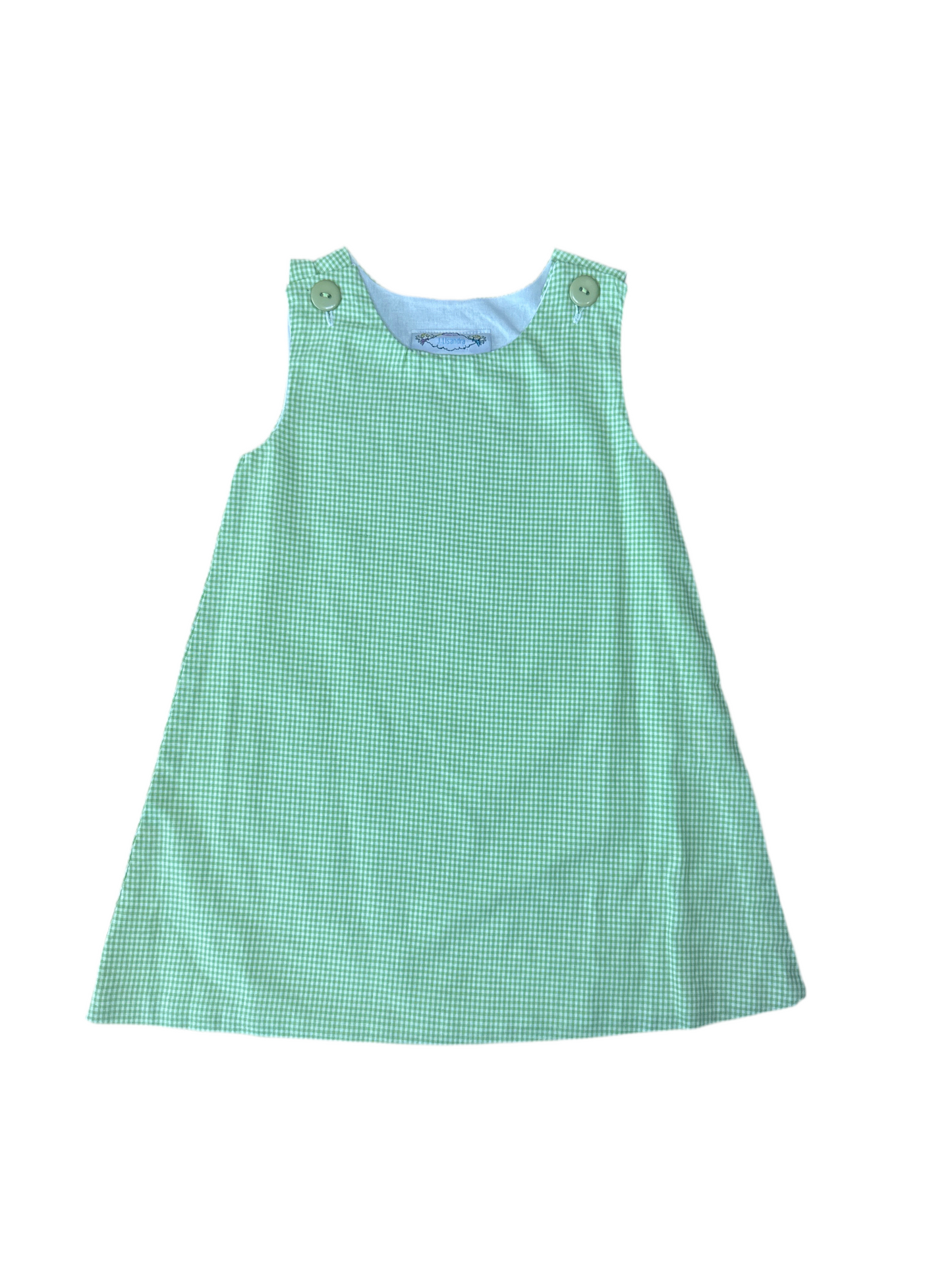 Green Gingham Girls Dress