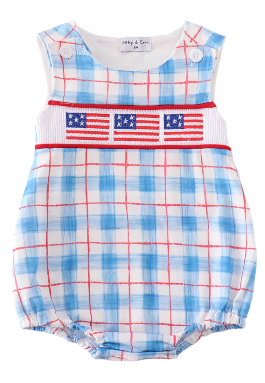 Boys Gingham Flag Bubble