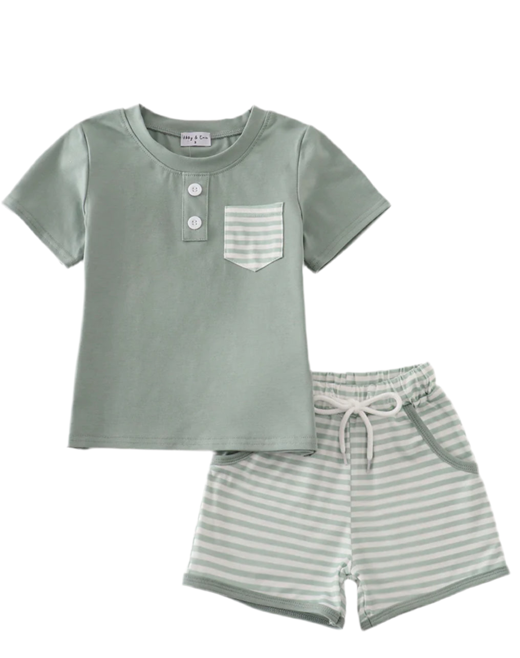 Green Pocket Shorts Set