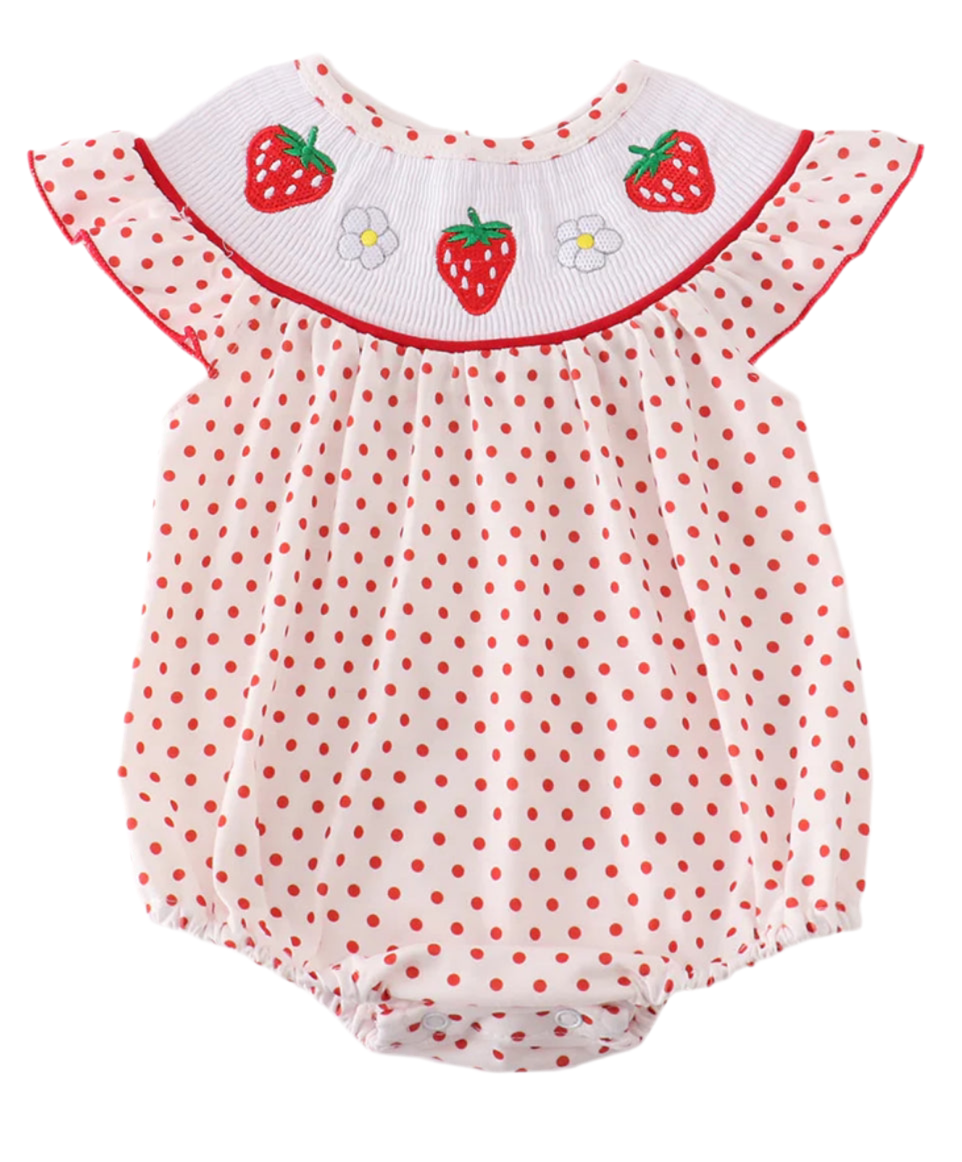 Strawberry Smocked Bubble