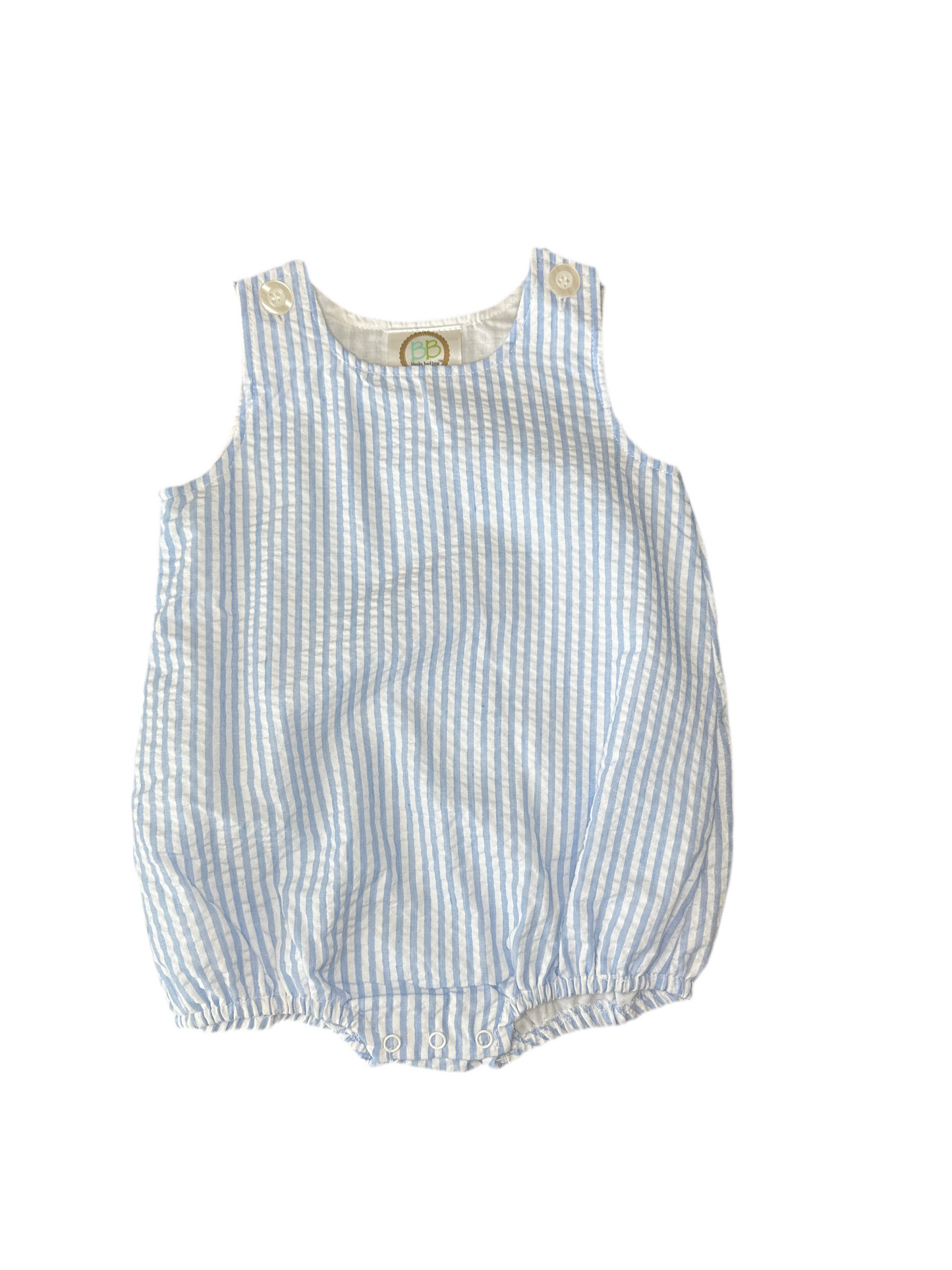 Light-Blue Seersucker Boys Bubble